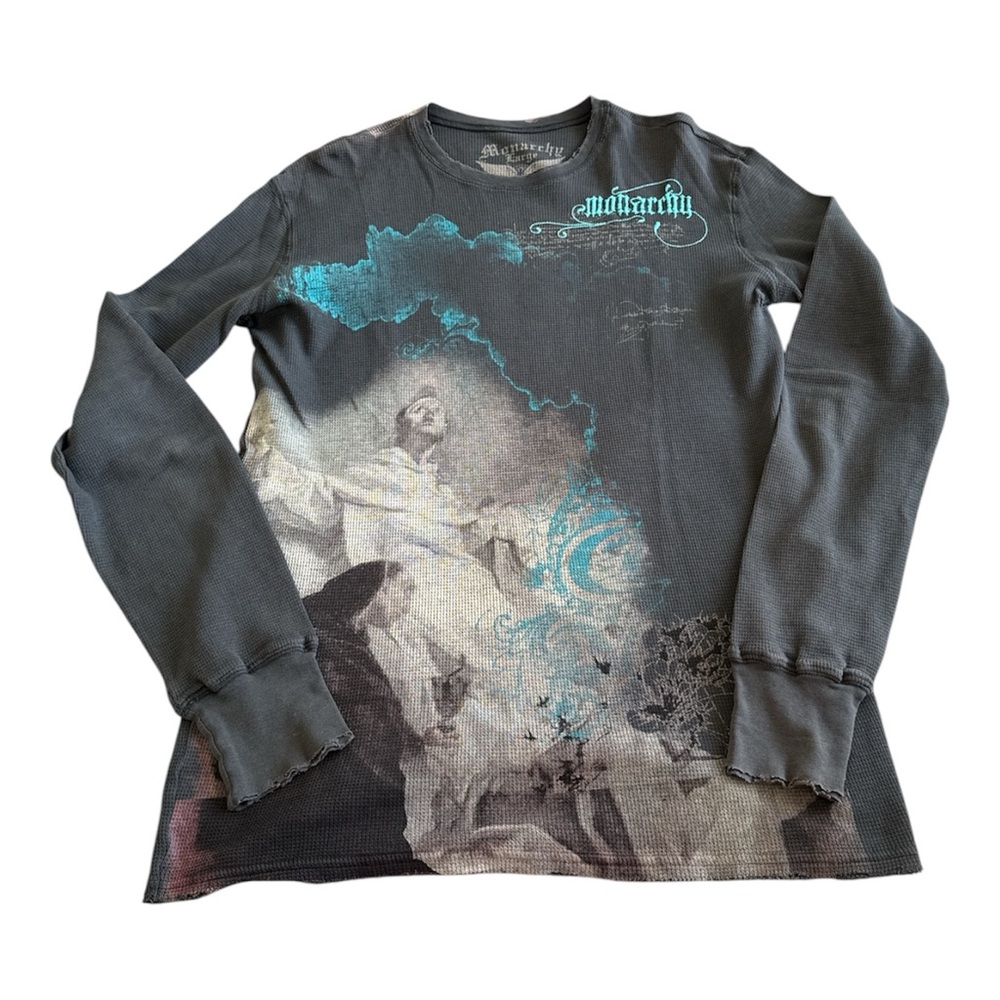 Monarchy Graphic Long Sleeve Shirt - Size USA Large - L | unique piece